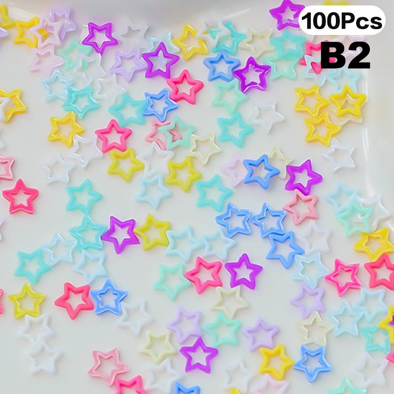 Смешанные звезды, персиковые, в форме сердца, цветные украшения для ногтей, симпатичные смоляные стереоскопические аксессуары для ногтей, роспись ногтей, маникюрный салон своими руками