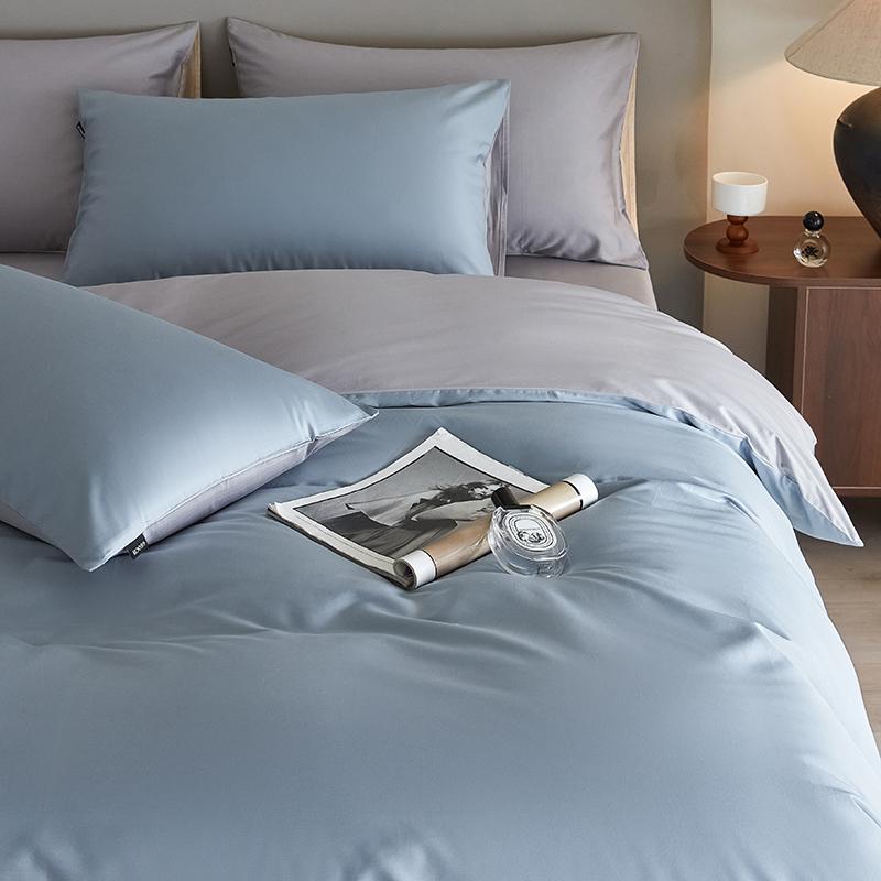 Sleeping grid 60 count A-class cotton four piece set, solid color four piece set