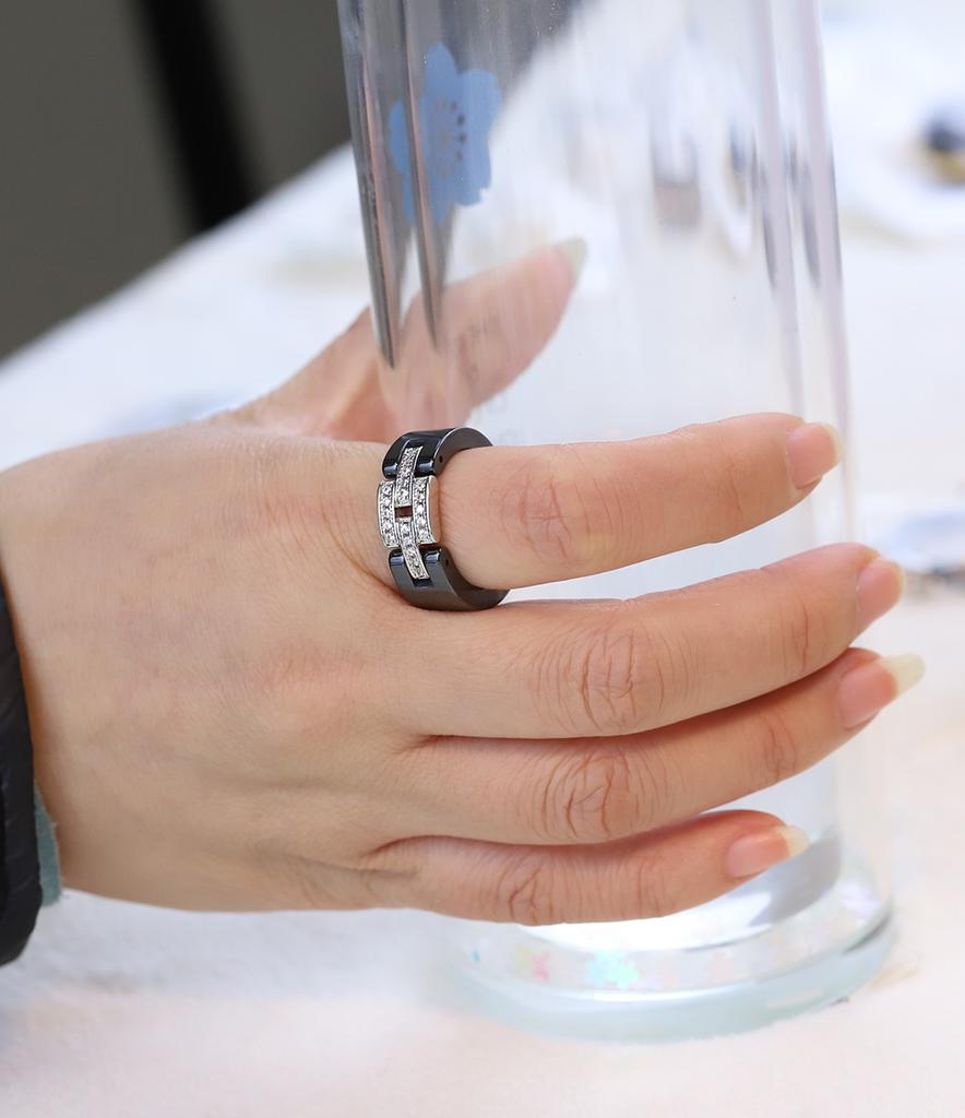 Гибкие черно-белые керамические кольца Anneaux, ювелирные изделия, модные свадебные обручальные кольца с кристаллами для женщин, аксессуары для вечеринок, дизайн
