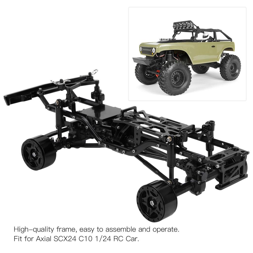 RC Car Chassis Frame Kit Aluminium Alloy Frame with Wheel Hubs for SCX24 C10 1/24 RC Car
