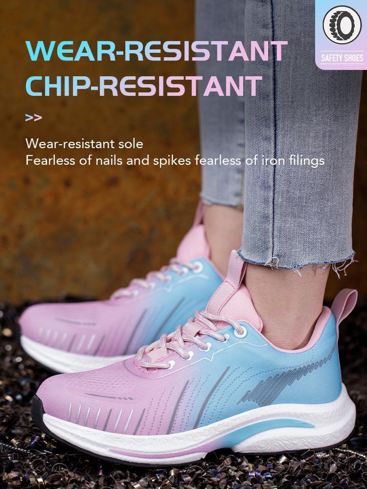 Легкая рабочая защитная обувь, женская обувь со стальным носком, дышащие рабочие кроссовки, неразрушимые защитные женские защитные ботинки