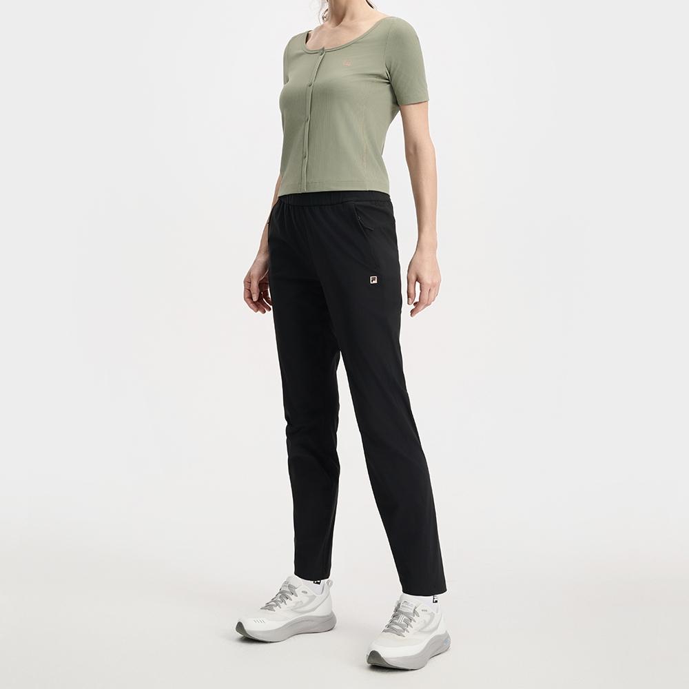 Fila Фитнес SS25 Повседневные Удобные Универсальные Простые Вязаные Спортивные Штаны Женские брюки Глубокий Черный A11W531607F-BK