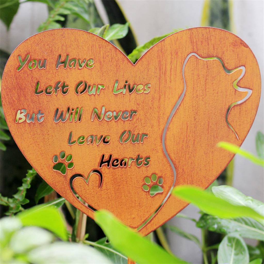 Pet Commemorative Plaque Garden Ornament Heart Shaped Memorial Plaque for Dog Cat Lover and Garden Decor Enthusiasts