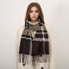 Luxury Plaid Print Warm Travel Scarf Women Cashmere Winter Pashmina With Tassel Shawl Wraps Bufanda Long Casual Echarpe New