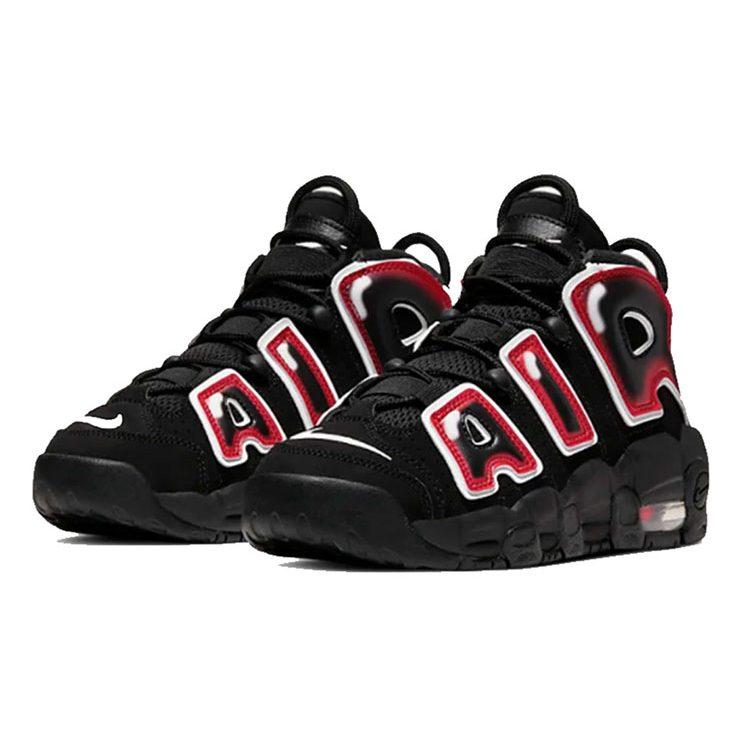Nike Air More Uptempo Черно-белый Лазерный Малиновый GS 415082-010
