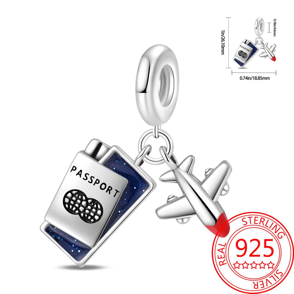 Copper Metal Paris Tower Aircraft Travel Charm Bead Component Pendant Bead Component Bead Components Compatible With Charm Bead Component Authentic