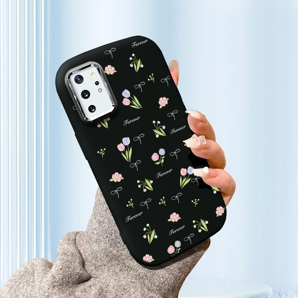 Solid Color Silver Edge Lens Fatty Casing Soft TPU Liquid Silicone Cover Shockproof Phone Case for Xiaomi Redmi Samsung