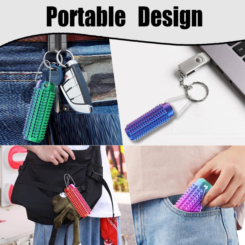 Pain Stim Fidget Anxiety Relief 3D Printed Spiky Grippie Stim Keychain for Stress Relief & Focus, Novelty Gift for Adults & Teen