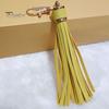Tassel Keychain Pendant Faux Leather Solid Color Lobster Clip Fringe Stainless Lightweight Portable DIY Keyring Schoolbag Decoration Pendant