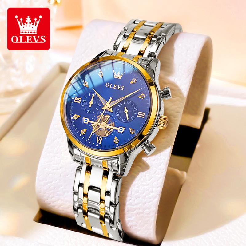 OLEVS 2897 Watches for Women Original Ladies Watch Waterproof Chronograph Sports Business Elegant Women's Quartz Wristwatches