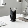Stable Marker Storage 3D Printed Owl Pen Holder, Creative Desk Organizer for Office Stationery, Decor Retro Relief Animal Container Pencils