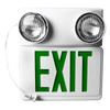 Exit Emergency Light Combo Fire Evacuation Green Sign Dual Head LED Lights