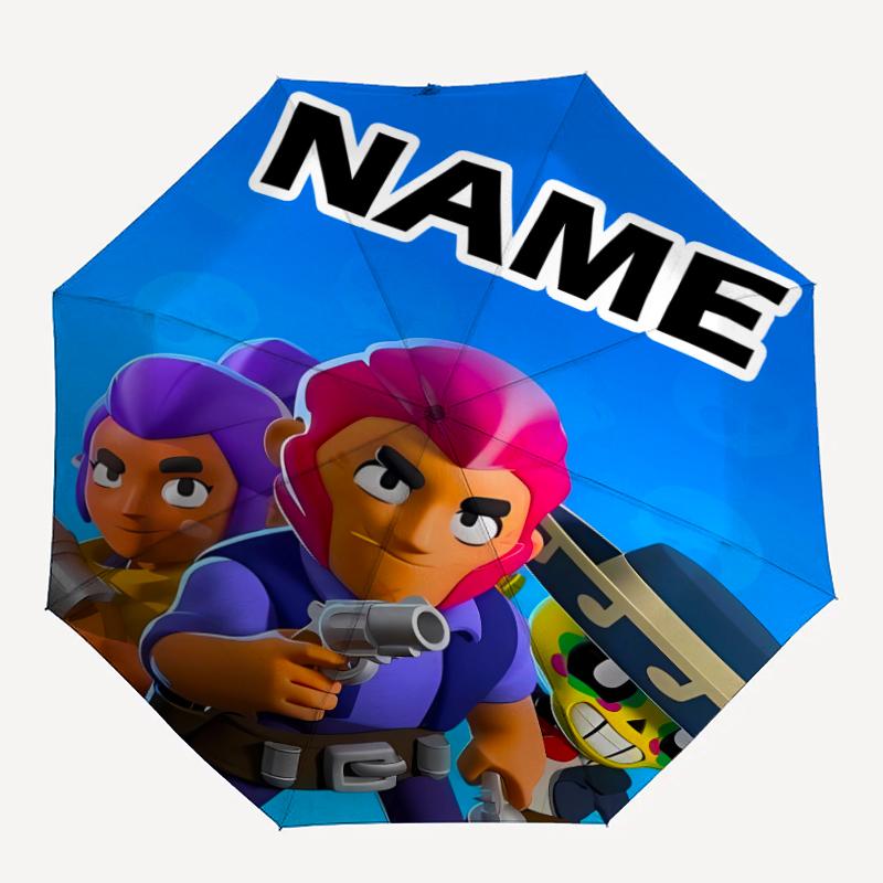 Personalized Name B-Brawl Stars Print Umbrella - Automatic Open/Close, Eight-Rib Durable Frame, Automatic Folding Umbrella
