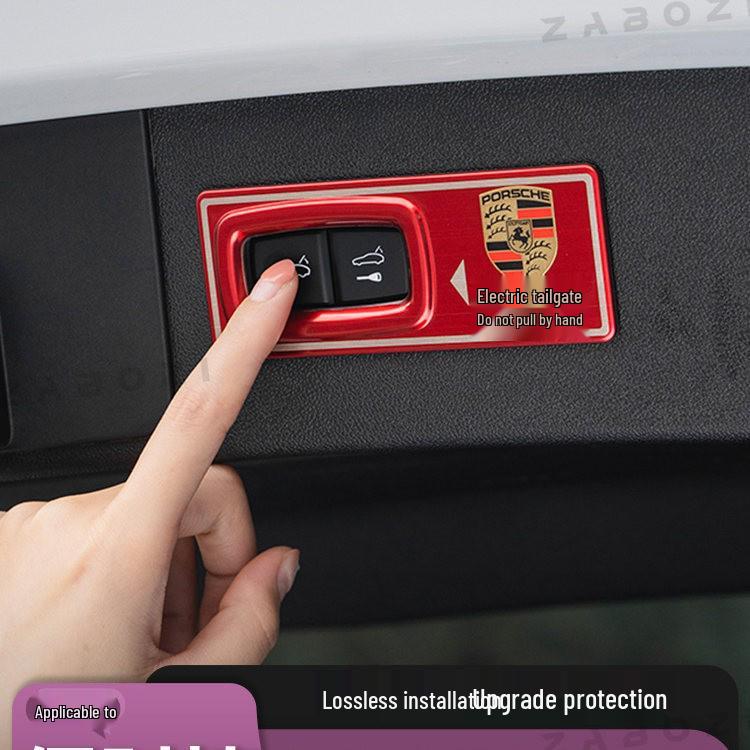 Наклейка-предупреждение об электрической крышке багажника Porsche