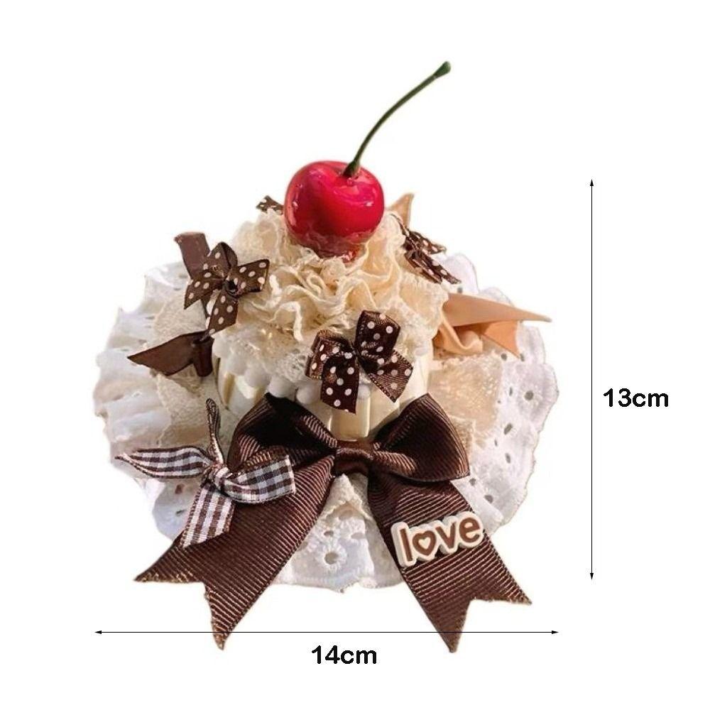 Lace Edge Cake Hair Clip Cherry Design Hairpins Headdress  Hair Accessories