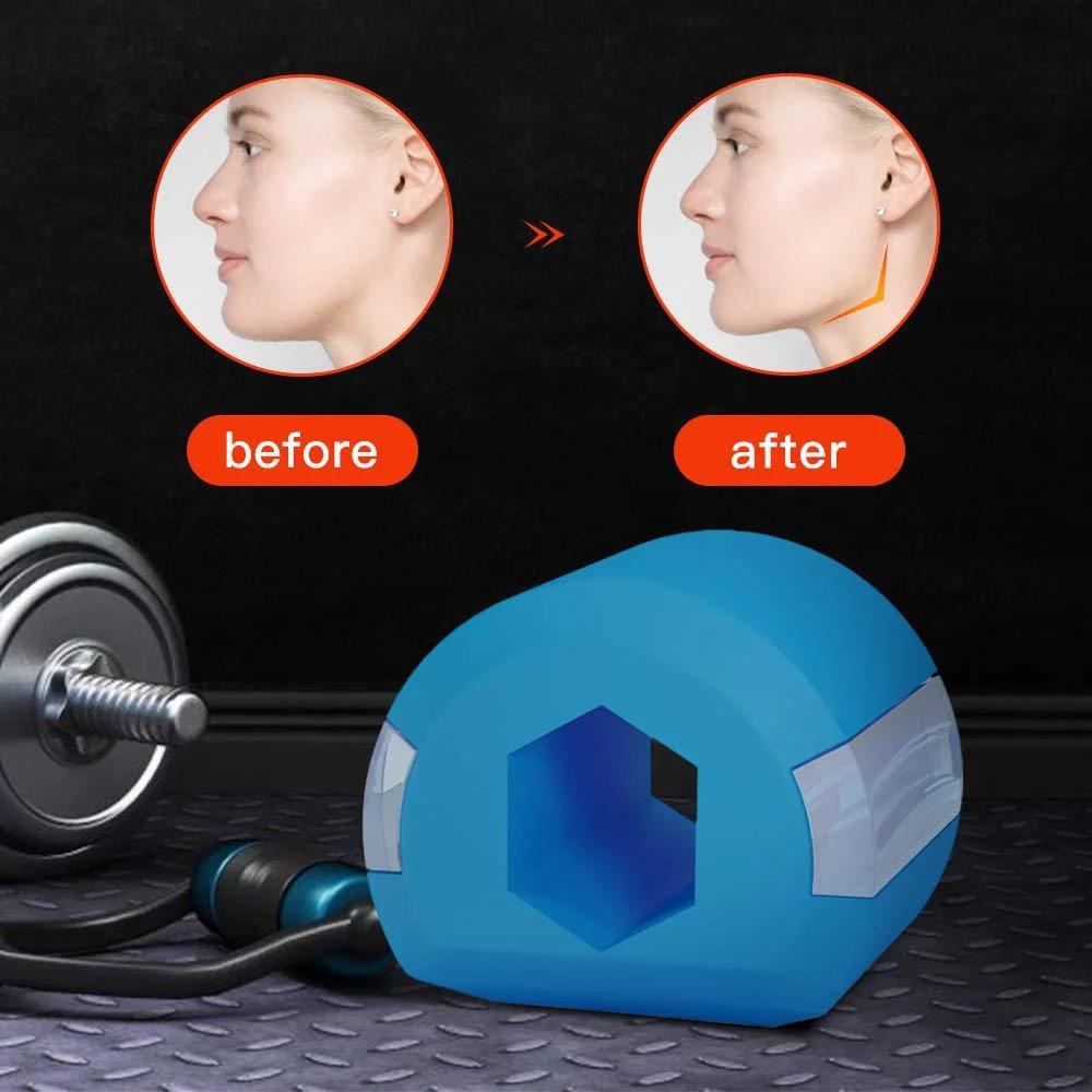 Jaw Exerciser Fitness Face Masseter Double Chin Remover Food Grade Silicone Ball Facial Muscles Trainer V Face Lifting Machine