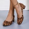 Женская обувь Модная женская обувь на высоком каблуке Модный леопардовый принт Офис и карьера Новые туфли-слипоны Женская обувь Zapatos