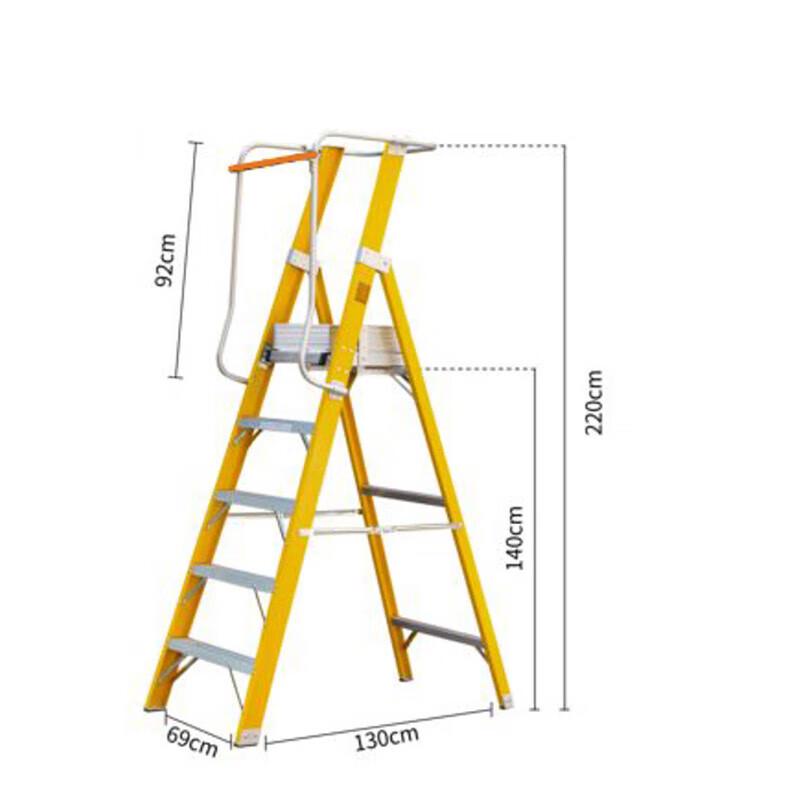 Zhongting 5-Step Insulated Folding Fiberglass Platform Ladder