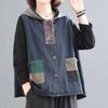 Vest Plus Size Ethnic Style Ladies Denim Vest Hooded Wear with Button Casual Waistcoat In Spring and Summer