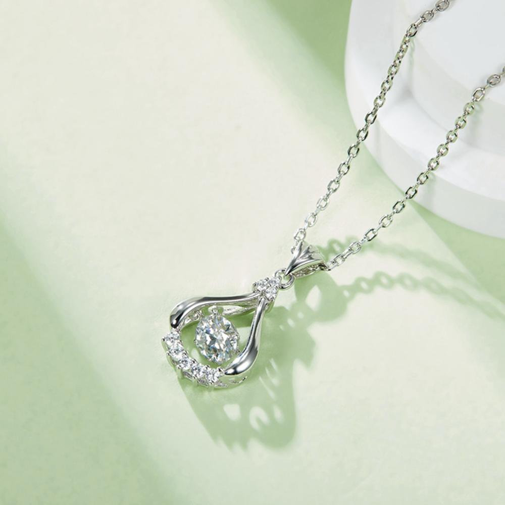 Стерлингового серебра 925 пробы, 5 мм, Гра Муассанит, 100% пройденный тест, с бриллиантами, белое золото, подвески, ожерелья, свадебный подарок, ювелирные изделия