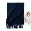 Blue Green Scarf for Girls with A Sense of Atmosphere In Winter Versatile Solid Color Long Scarf  Imitation Cashmere Tassel Shawl Scarf  Cold Color