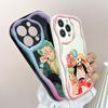 Cute Cartoon Pattern Cream Texture Casing Wavy Edge Soft Silicone Cover Phone Case for Huawei Honor Infinix Tecno iPhone