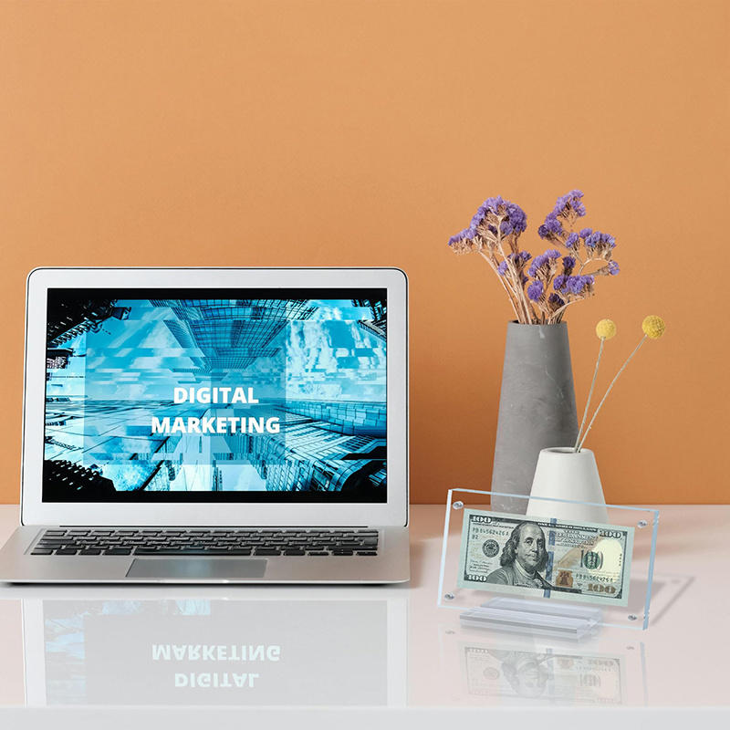 Акриловый прозрачный держатель для купюр с основанием, рамка для фотографий, держатель для билетов, настольный декор