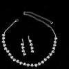Fashion Bridal Jewelry Set With Waterdrop Crystal Necklaces And Earrings For Women