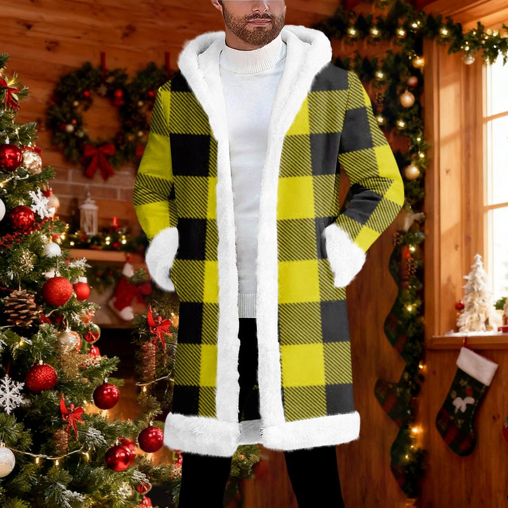 Мужской кардиган с капюшоном, длинное пальто для сохранения тепла