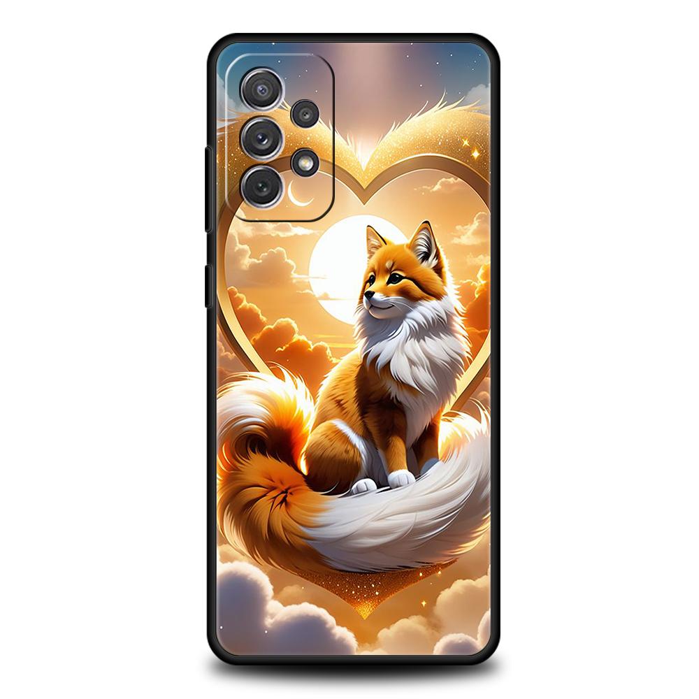 Чехол для телефона Samsung Galaxy A55 A53 A52 A52S A51 A41 A35 A32 A25 A23 A15 A13 A71 A72 5G Мягкий ТПУ Корпус Милое Животное Лиса Fundas