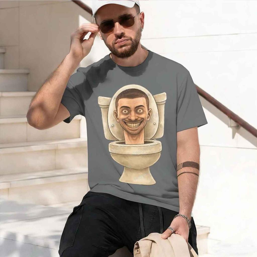 Футболка Skibidi Toilet Вирусная футболка D Футболка Grh Футболки Смешные Наружные Высокое Качество Короткий Рукав 2026 Новая Модель Унисекс Короткий Рукав Круглый Вырез