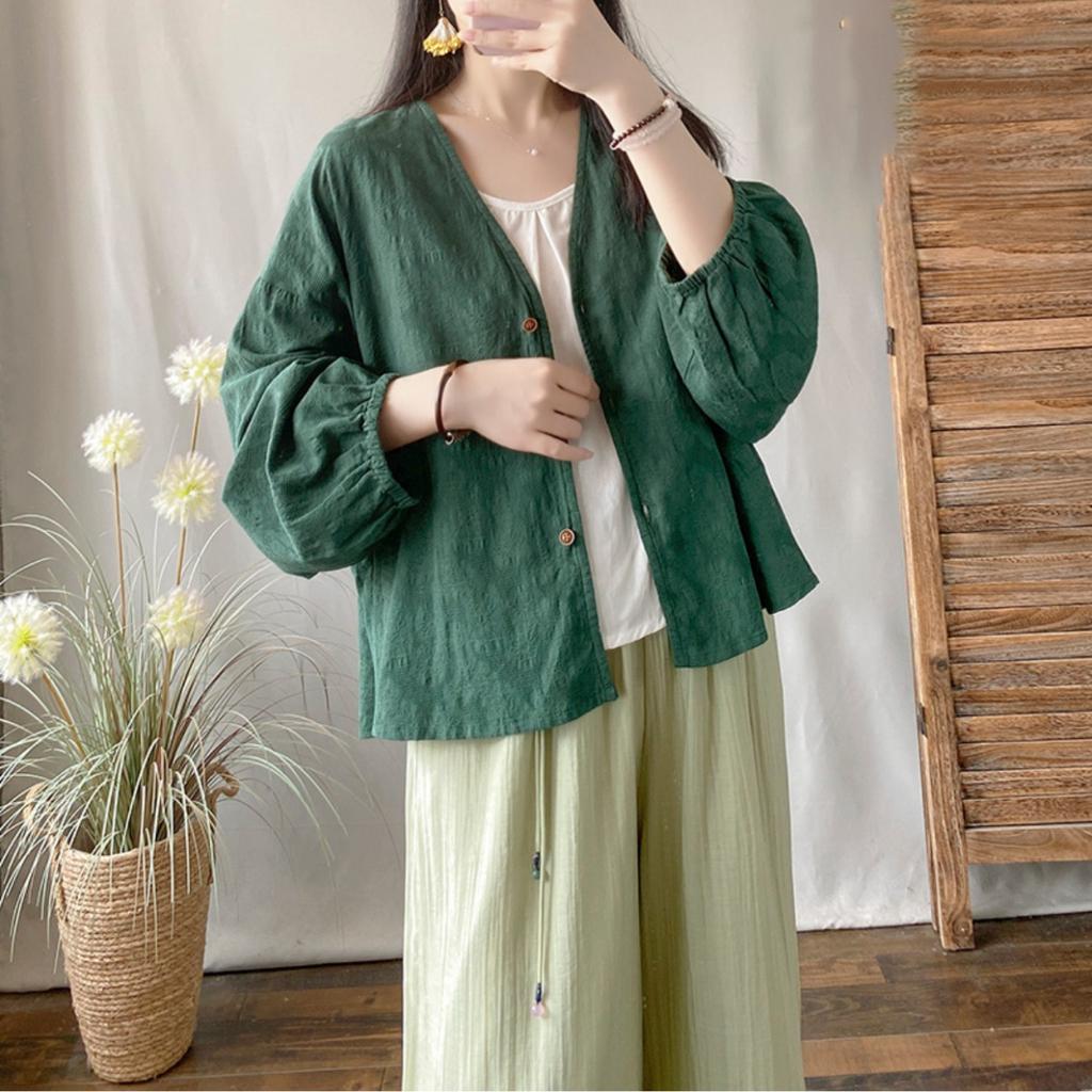 Летний хлопковый льняной жаккардовый кардиган, рубашки с защитой от солнца, женская верхняя одежда, рубашка свободного покроя с рукавами «летучая мышь», рубашка с кондиционером