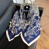 Retro 91 square scarf twill silk printing Korean version girls silk scarf summer and autumn imitation silk decorative gift scarf