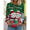 Fashion Christmas Women's Long Sleeve Snowman 3D Pattern T Shirt Autumn Fashion 2024 Women's Tops Harajuku Pullover Clothing