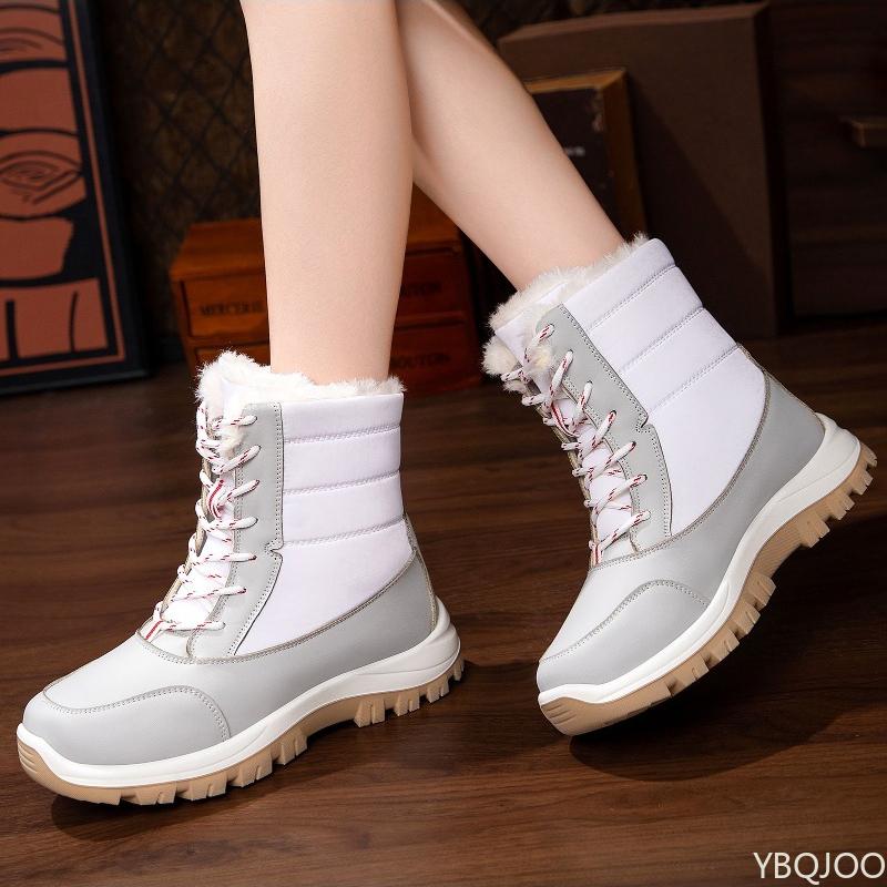 2026 New Large Size Outdoor Windproof and Cold Proof Fleece Women's Snow Boots Thick and Warm Thick Soled Low Cut Women's Boots