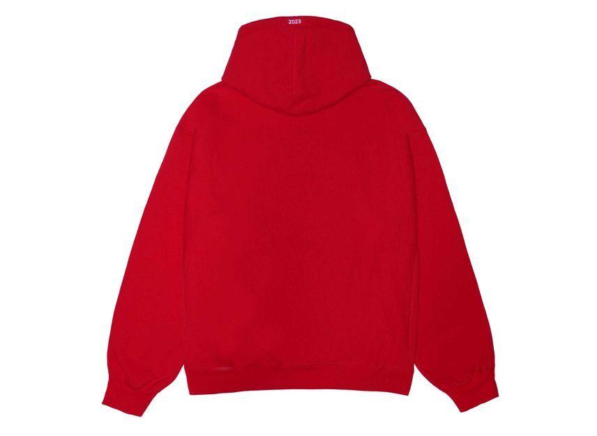 Supreme Худи с логотипом на груди Красное (23НВ)