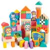 Early Learning Center Wooden Colorful Animal Building Blocks, 80 Pieces, 200939, Authentic