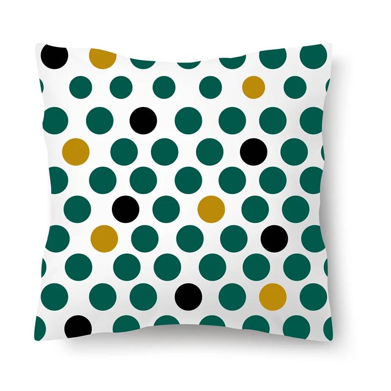 Home Decoration Bedroom Living Room Car Cushion Cover Pillowcase Colorful Dot Decorative  Sofa