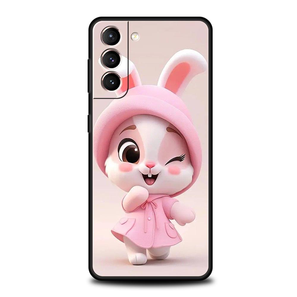 Милый Кролик в Фиолетовой Шляпе Чехол для Samsung Galaxy S24 S23 S22 S20 S21 FE Ultra S24 S23 S10 S10E S9 S8 Plus 5G Чехол для Телефона