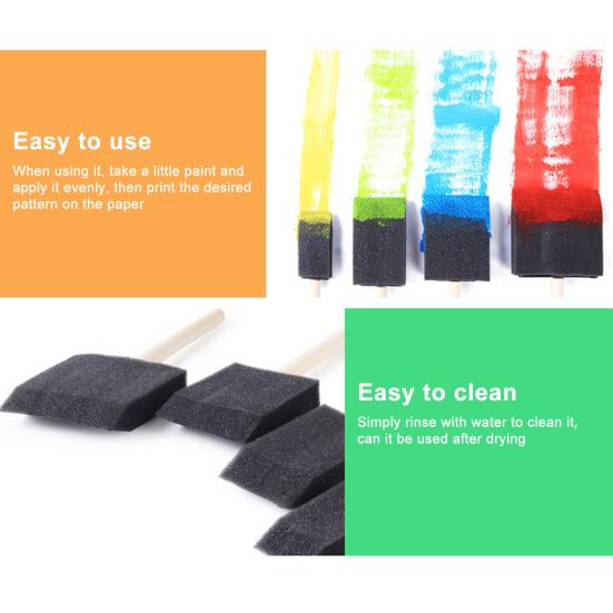 40 шт., губка, кисть, деревянная ручка, поделки своими руками, детские граффити, окрашивание, детализация, кисть для рисования, инструменты для рисования, принадлежности
