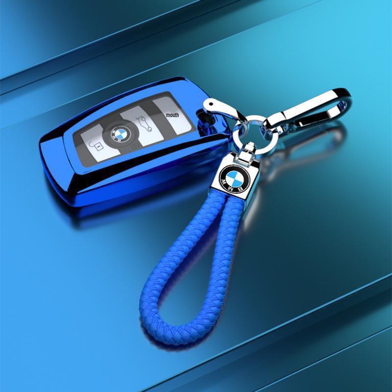 Compatible BMW Key Case for X3, X4, 1, 3, 5, & 7 Series - Decorative Key Shell & Chain