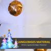 Set of 3 inflatable Christmas trees, including blower, for indoor and outdoor use, including mounting hardware, white and gold