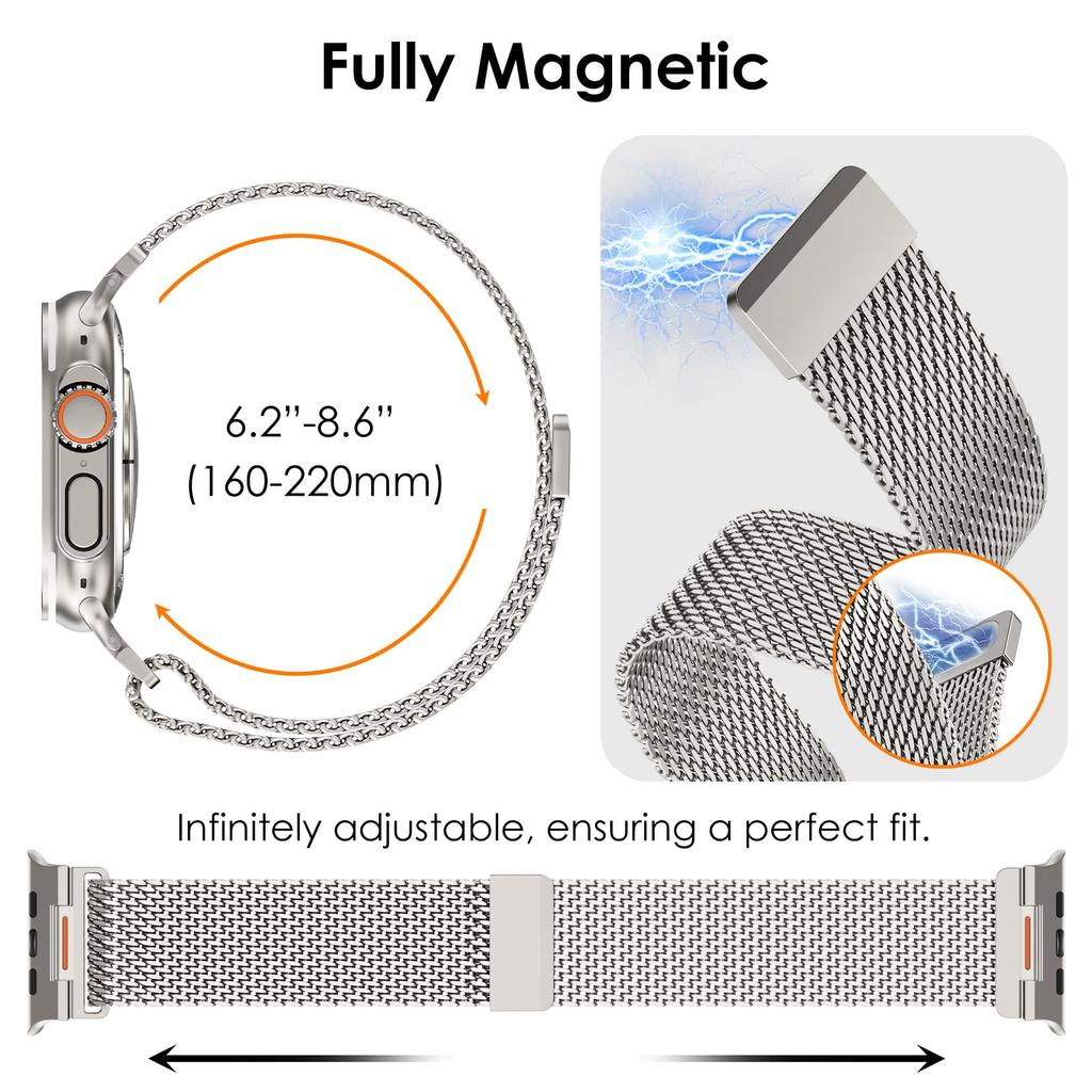 Milanese Stainless Steel Band for Apple Watch Series 11 10 46mm 9 8 7 6 SE3 44 45 42mm Magnetic Strap for IWatch Ultra 3 2 49mm