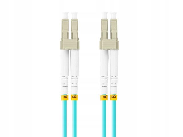 Patchcord światłowodowy Lanberg MM LC/UPC-LC/UPC DUPLEX 3.0mm OM3 50/125 LSZH 1m aqua