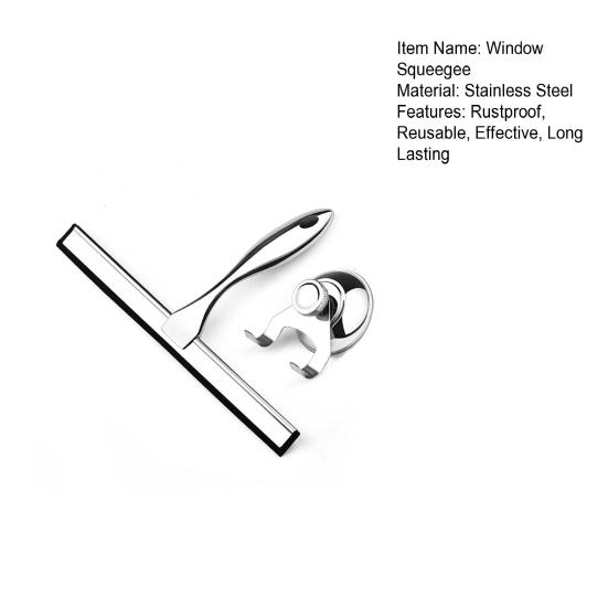Скребок для стеклянных дверей Эргономичная ручка Нержавеющая Удобная ручка с крючком Легко повесить Скребок для душа для стеклянных дверей Инструмент для чистки окон