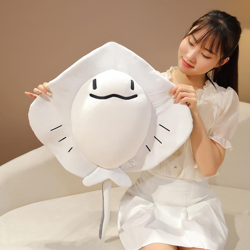 Мультяшный скат, рыба-дьявол, плюшевые игрушки, имитация серии Ocean, плюшевая подушка, мягкая, креативный домашний декор, подарок