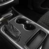 Carbon Fiber Gear Shift Panel Cover with Cup Holder Frame ABS Interior Trim Sticker for Dodge Center Console Gearbox Panel
