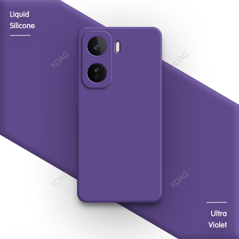 Конфетный цветной чехол из жидкого силикона для vivo iQOO Neo11 Neo 11 5G Китай Мягкий Оригинальный Высококачественный Прямоугольный Бампер