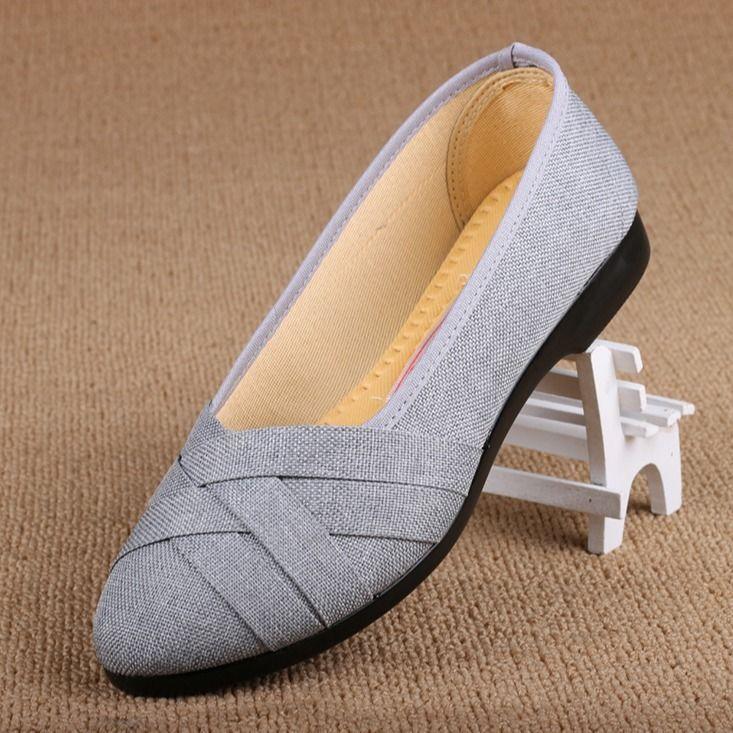 Women Fashion High Quality Light Weight Plus Size Flat Shoes Lady Casual Grey Comfortable Shoes Breathable Shoes