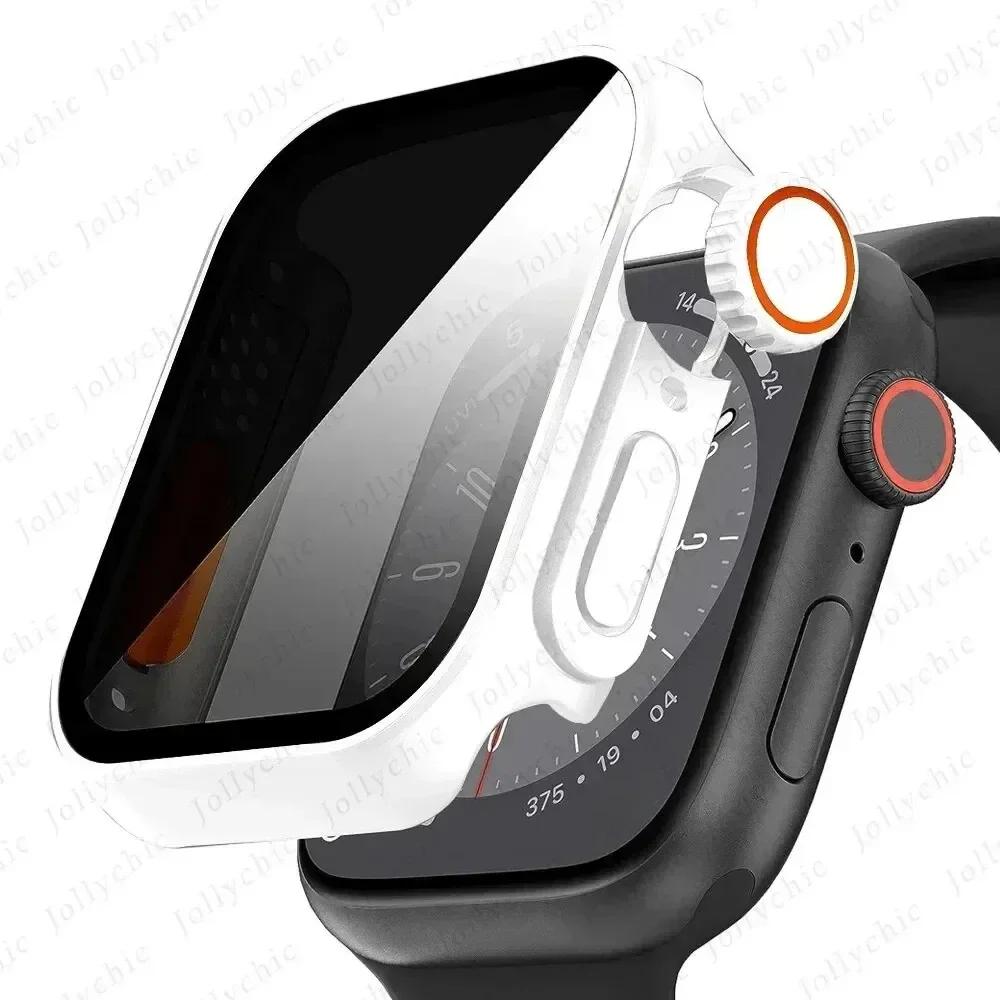 Чехол для часов Watch Series 9/8/7/6/5/4 SE 44 45 41 40 мм с закаленным стеклом Ultra Privacy